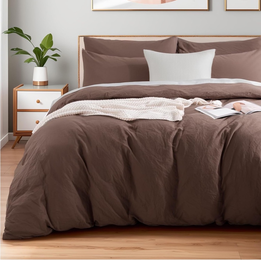 Dark Chocolate Brown Organic Cotton Duvet Cover